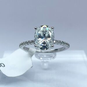 Oval Cut Moissanite Ring 3 Ct Engagement Wedding Brilliant GRA 18K 925 Brilliant